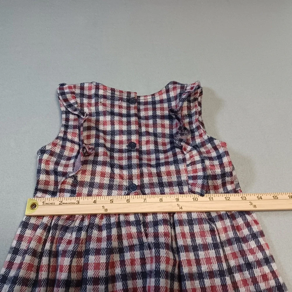 Kensie Girl Plaid Sleeveless Ruffle Dress Red Navy‎ Blue White Size 6X JBJJ912